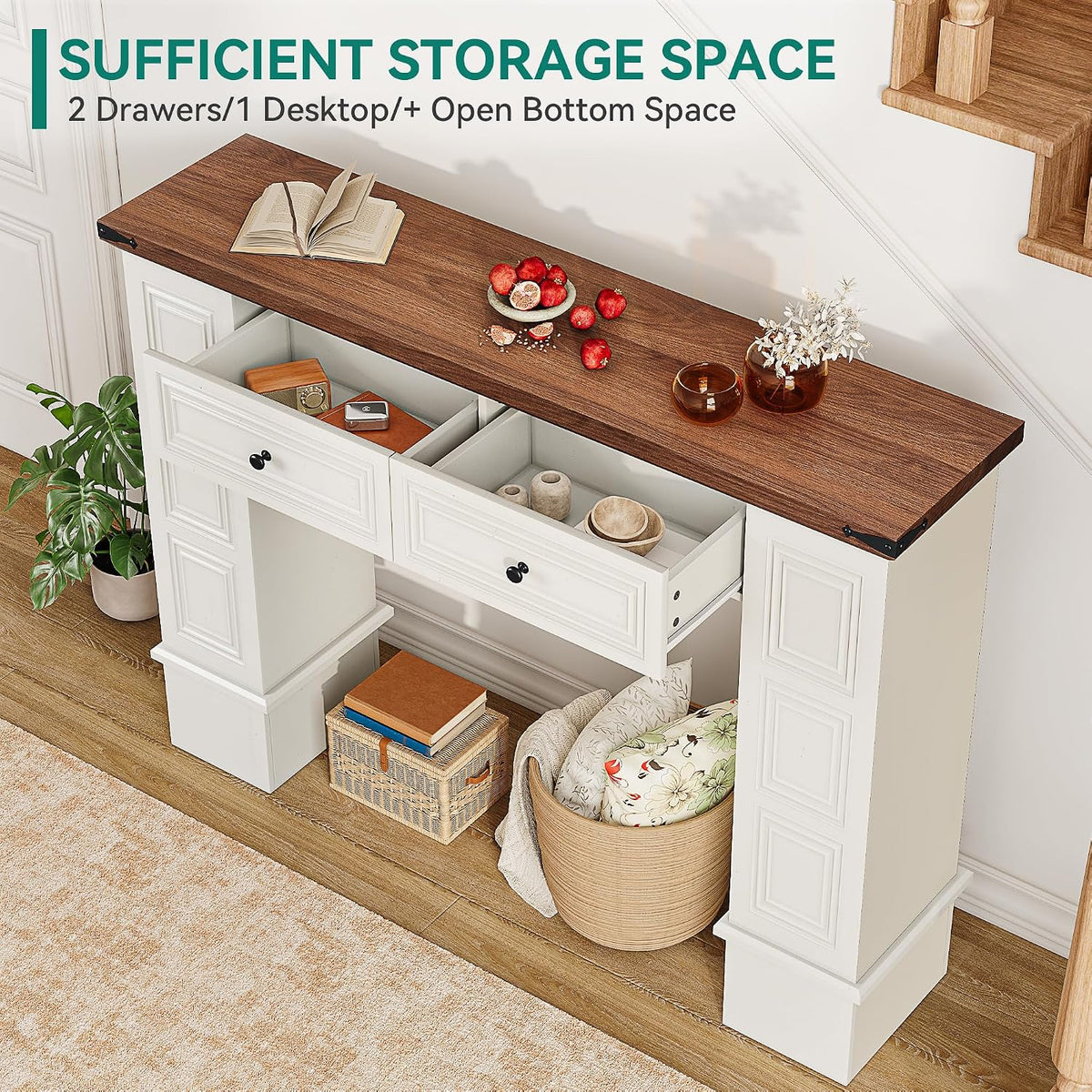 Sutton Farmhouse Console Table with 2 Drawers