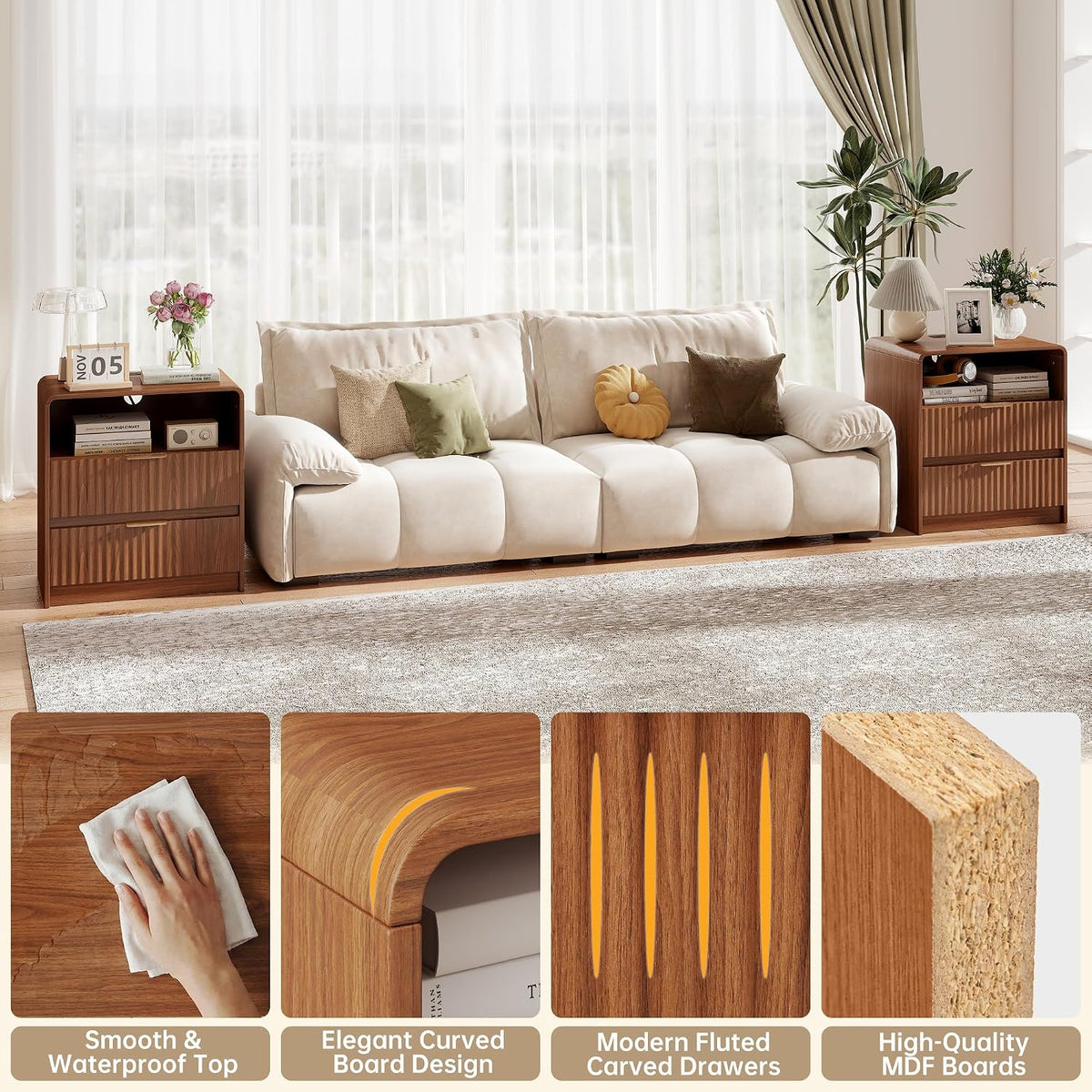 Saffron nightstand set of 2 – view 6