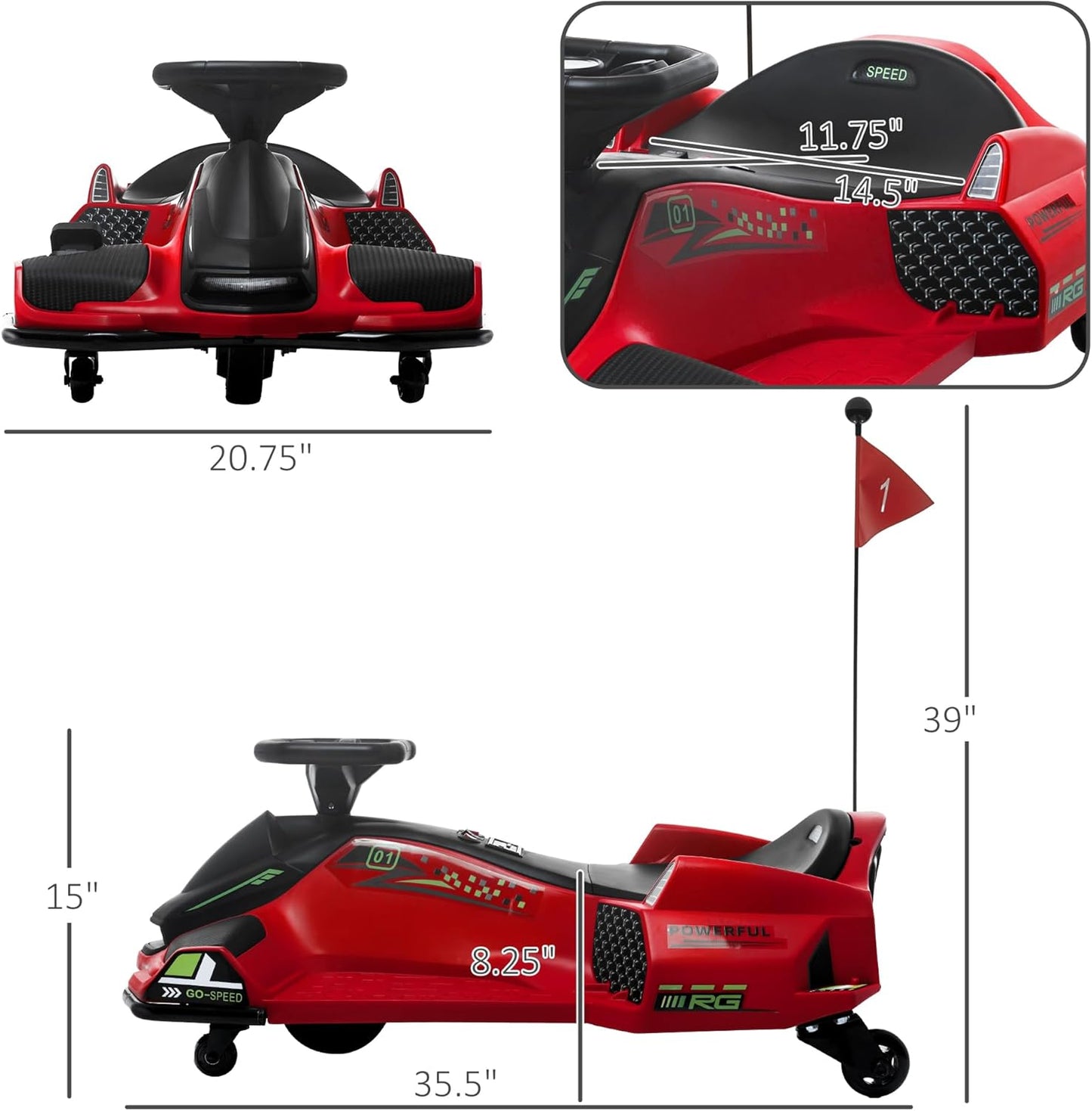 24V Electric Go-Kart for Kids W/ Remote Control - Canva Home