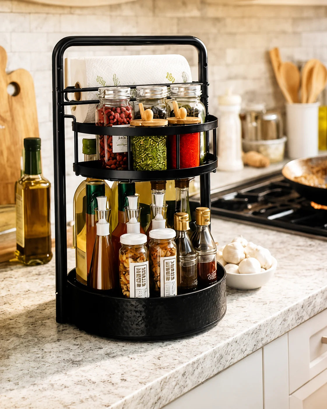 Fawn 2-Tier Lazy Susan Spice Rack