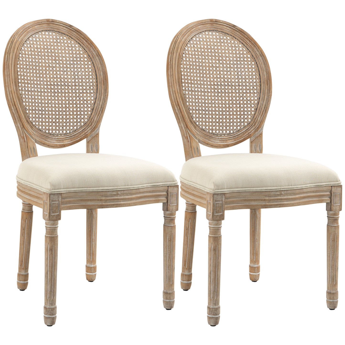 French Mid Century Rattan Dining Chair (Set of 2)