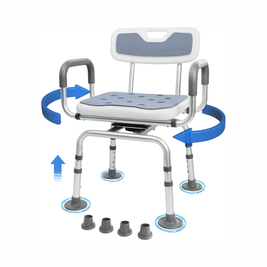 Elderly Swivel Shower Chair With Arms