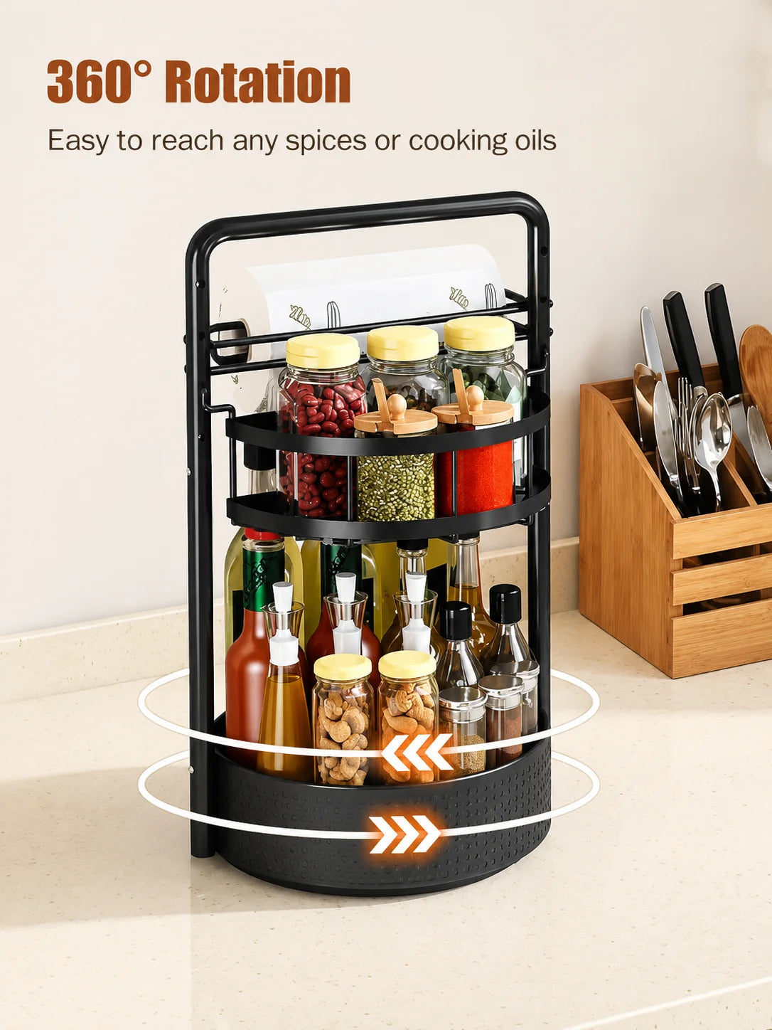 Fawn 2-Tier Lazy Susan Spice Rack