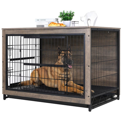 Salma Rustic Large Dog Crates Furniture