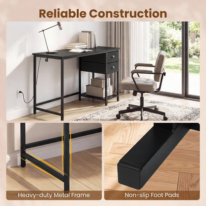 Fenna 38" Home Office Desk with Charging Station