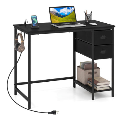 Fenna 38" Home Office Desk with Charging Station