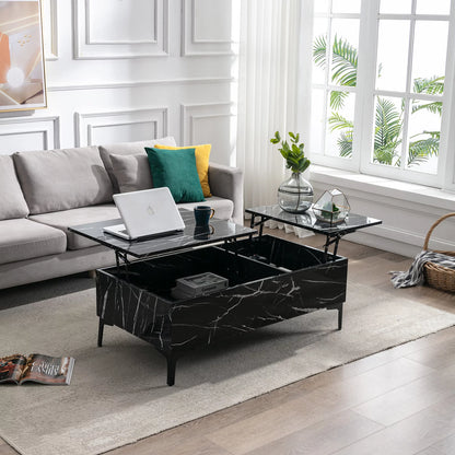 Roman Lift Top Marble Coffee Table