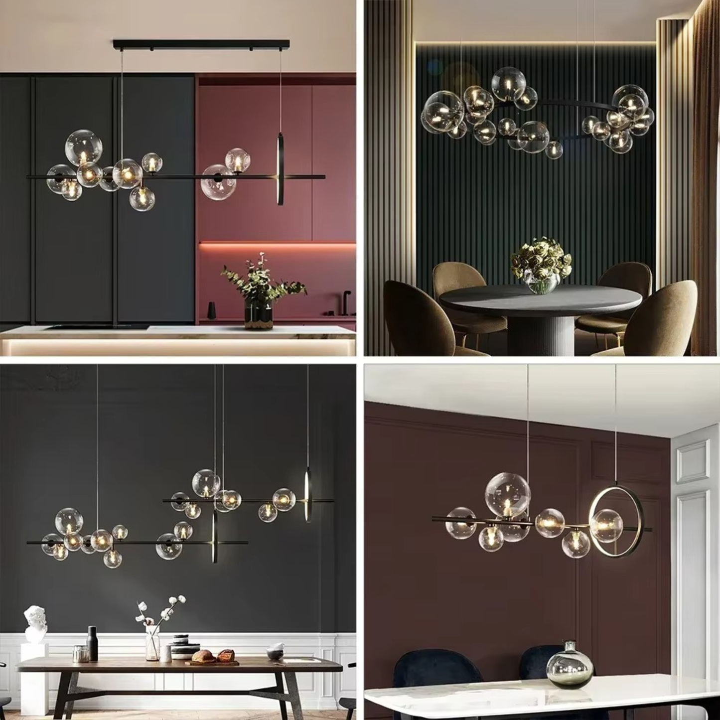 Artpad Black LED Pendant Chandelier with G9 Bulb