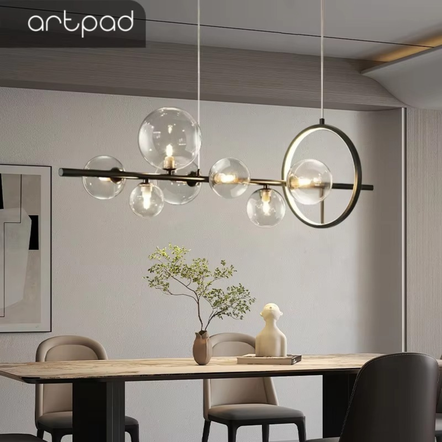 Artpad Black LED Pendant Chandelier with G9 Bulb