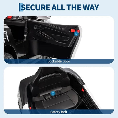 12V Electric Ride On Police Car W/ Remote Control Canva Home