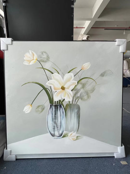 Clear Flower Vase Oil Painting