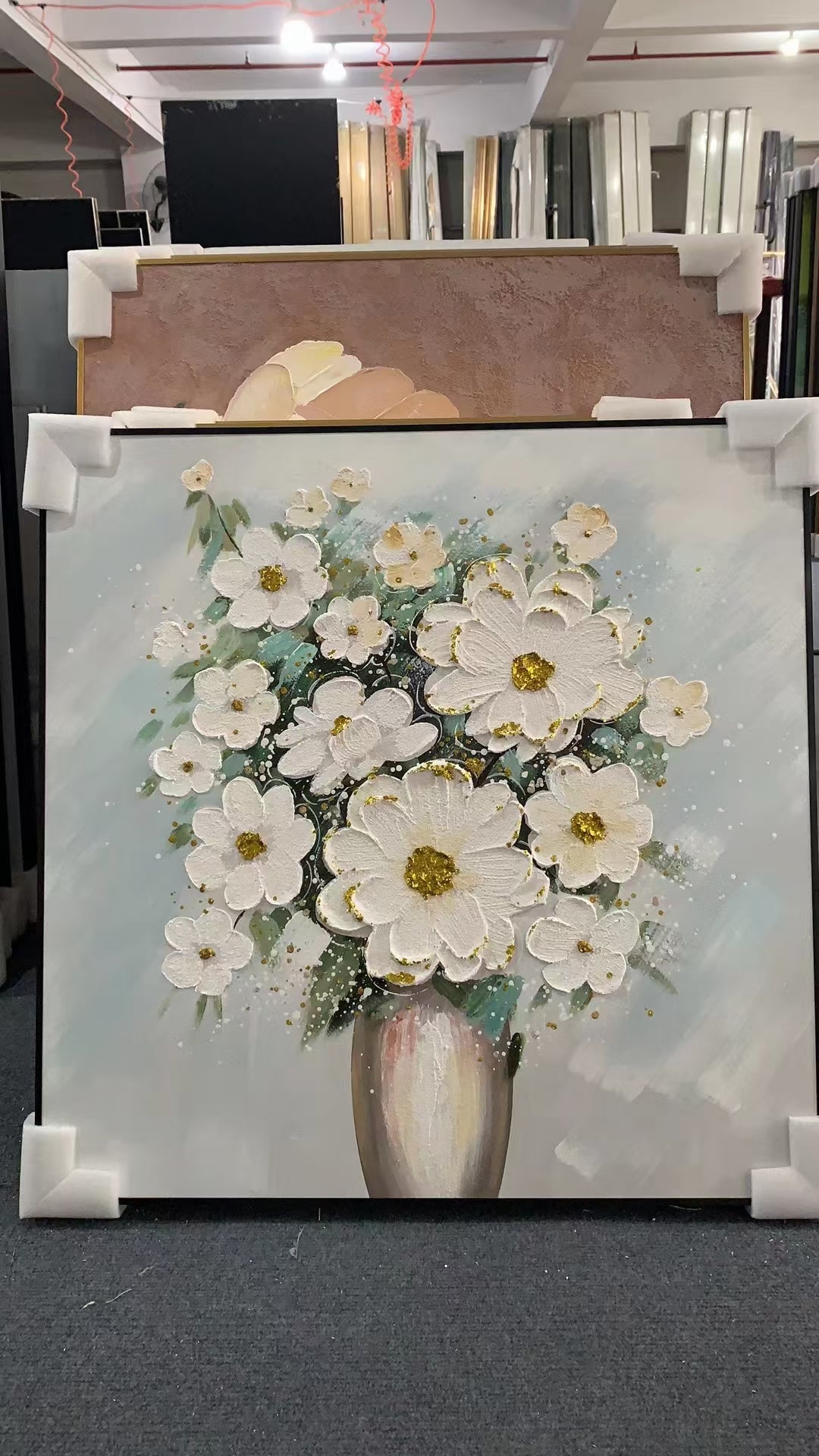 White Jasmine Vase Oil Painting