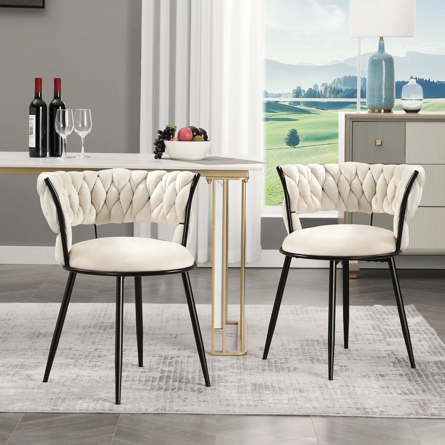 Petty Velvet Modern Dining Chair (Set of 2)