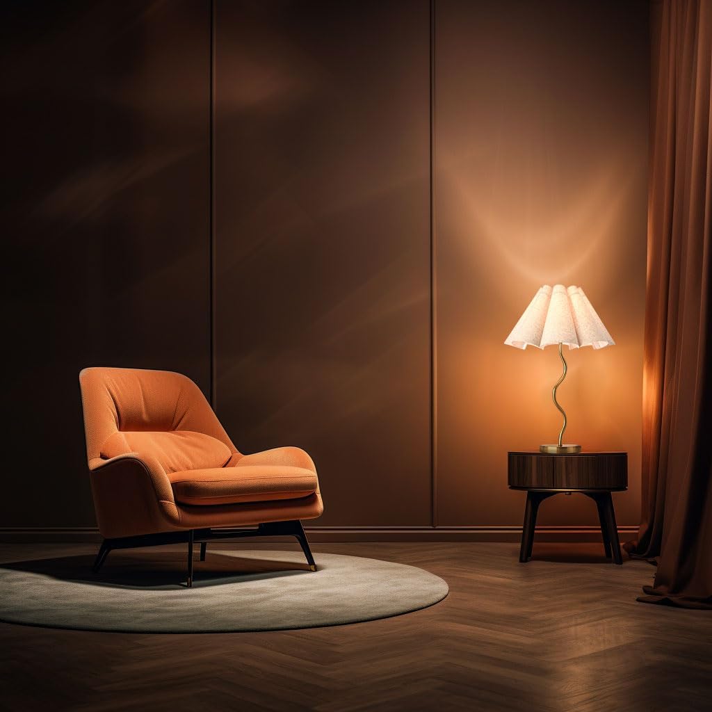 Close-up of KUNJOULAM Small Table Lamp base, featuring a modern minimalist design with a stable and sturdy foundation