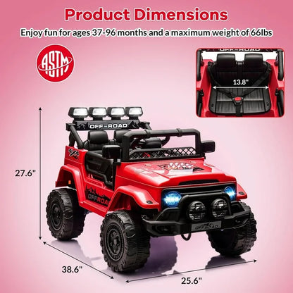 24V2 Jeep Kids Ride-On Car W/ Remote Control Electric Toy - Canva Home