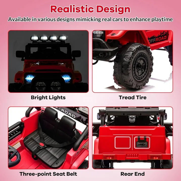 24V2 Jeep Kids Ride-On Car W/ Remote Control Electric Toy - Canva Home