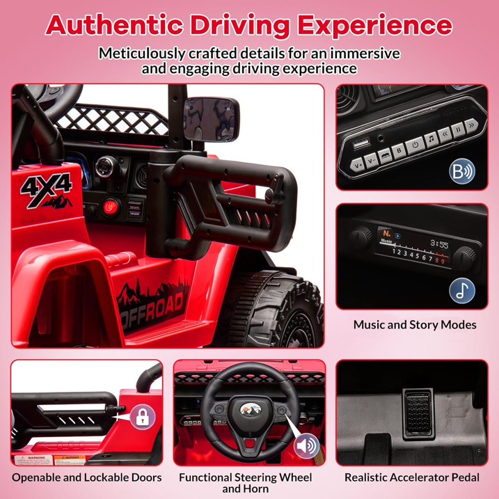 24V2 Jeep Kids Ride-On Car W/ Remote Control Electric Toy - Canva Home