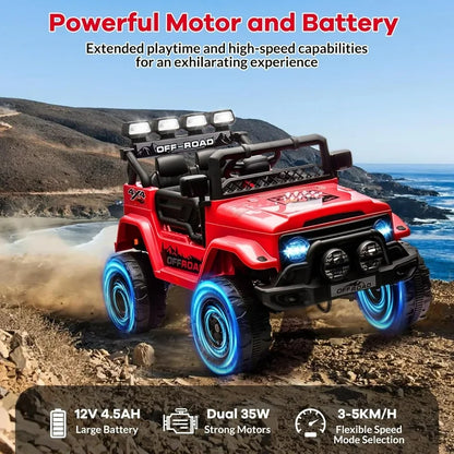 24V2 Jeep Kids Ride-On Car W/ Remote Control Electric Toy - Canva Home