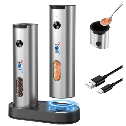 Rechargeable Electric Salt and Pepper Grinder Set - Canva Home