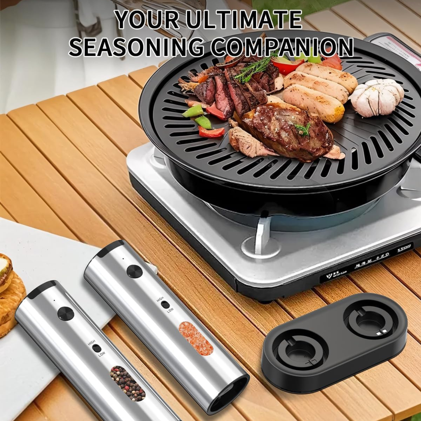 Rechargeable Electric Salt and Pepper Grinder Set - Canva Home