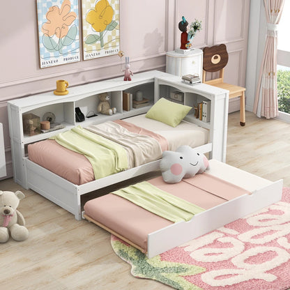 Porter Twin Wood Trundle Daybed With Storage