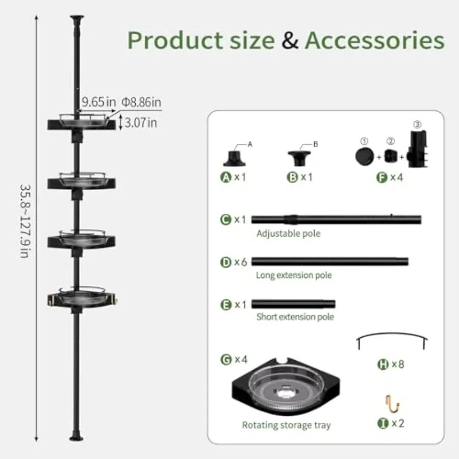 Tessa Tension-Pole Lazy Susan Caddy