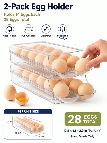 Nell 2-Pack Rolling Fridge Egg Drawer