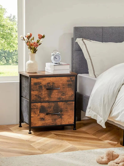 Thora 2-Drawer Fabric Nightstand