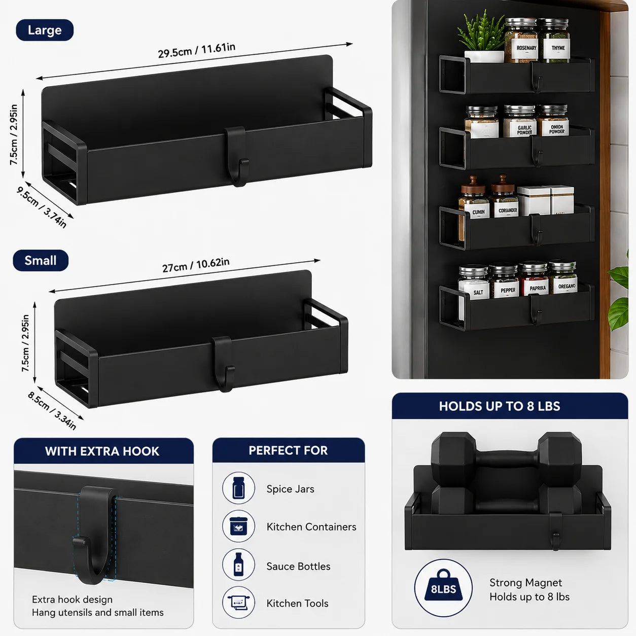 Ivy 4-Pack Magnetic Fridge Spice Rack