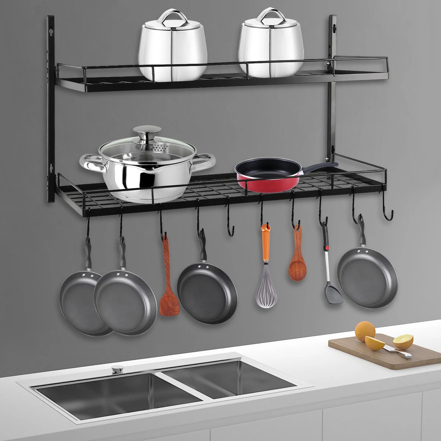 Jett 2-Tier Wall Cookware Rack