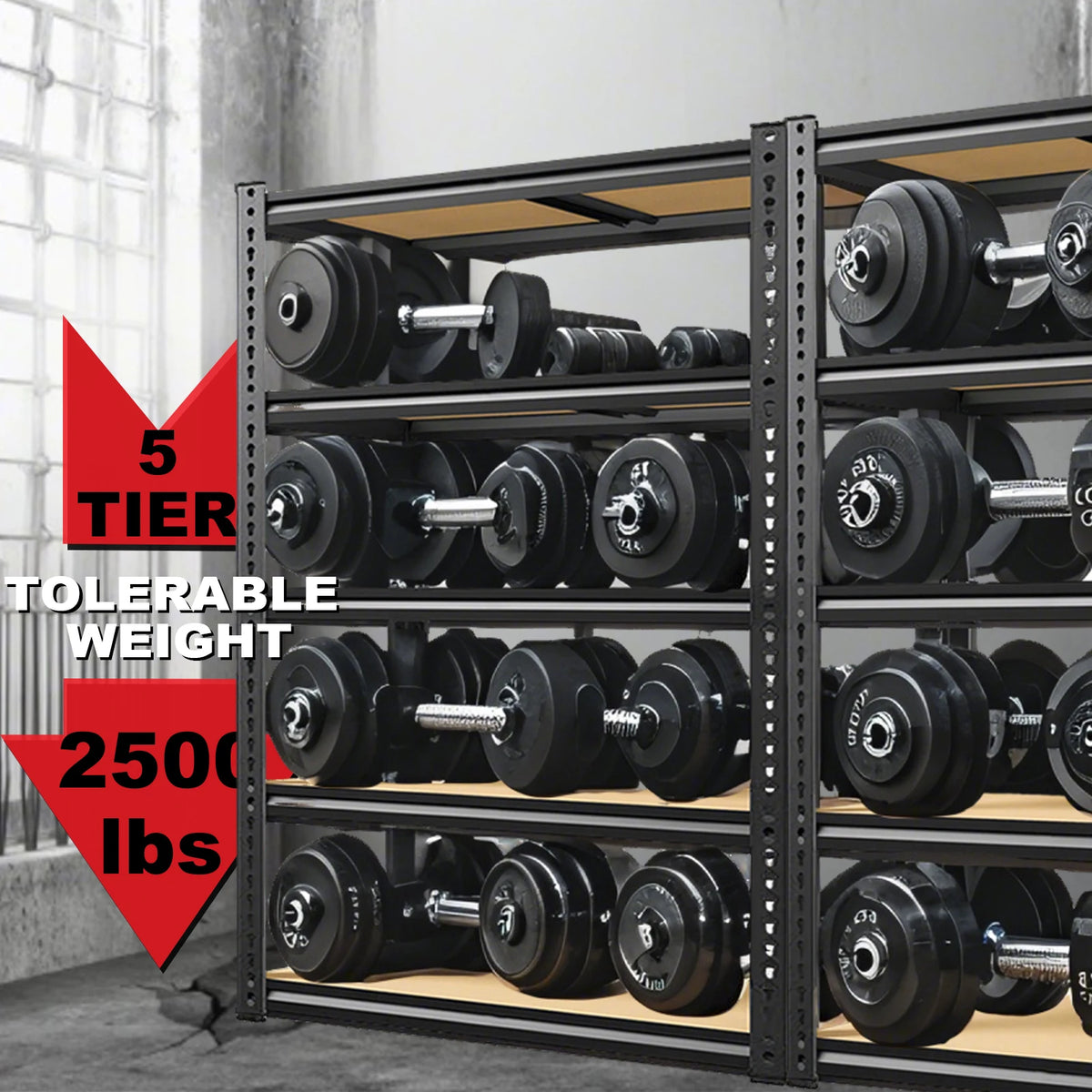 Uma 72-Inch 5-Tier Heavy-Duty Storage Shelving