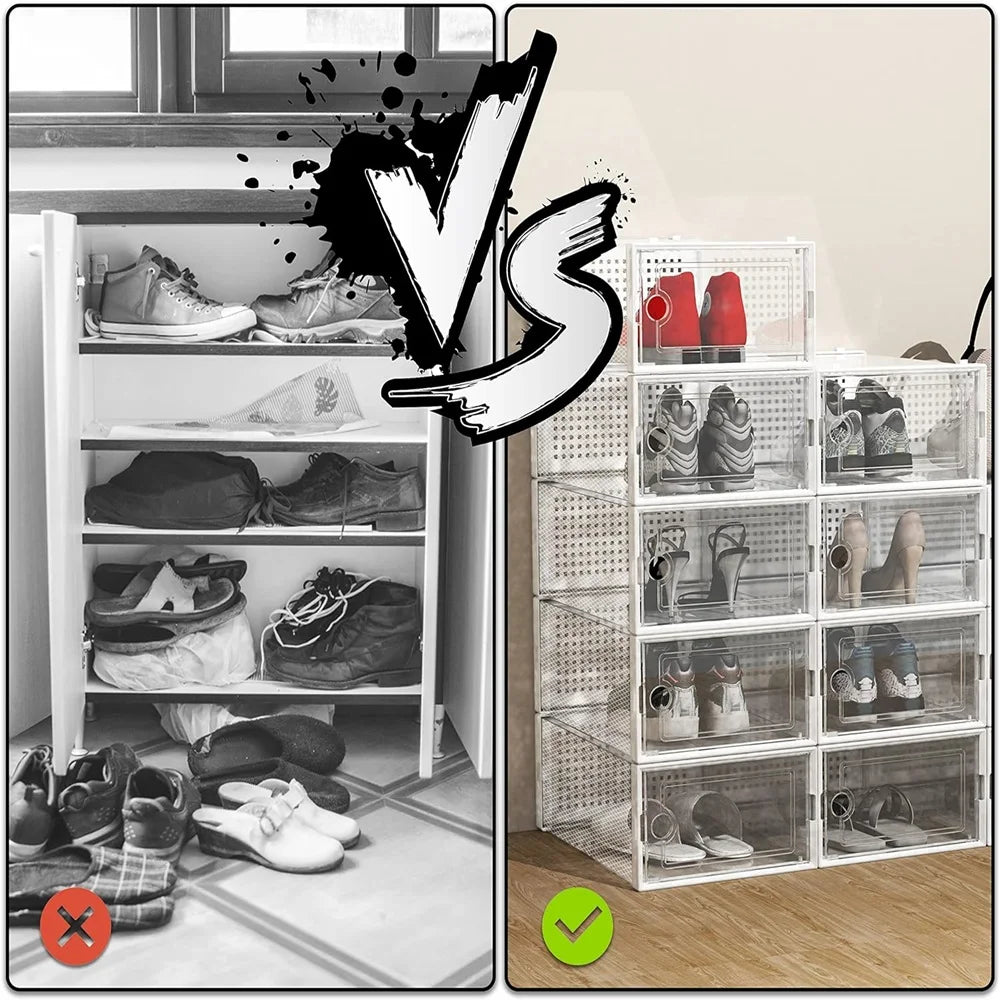 Tilly 12-Pack Clear Stackable Shoe Boxes