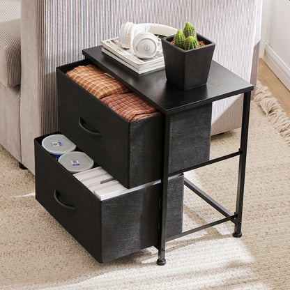 Thora 2-Drawer Fabric Nightstand