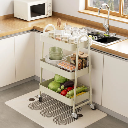 Vera 3-Tier Rolling Kitchen Cart