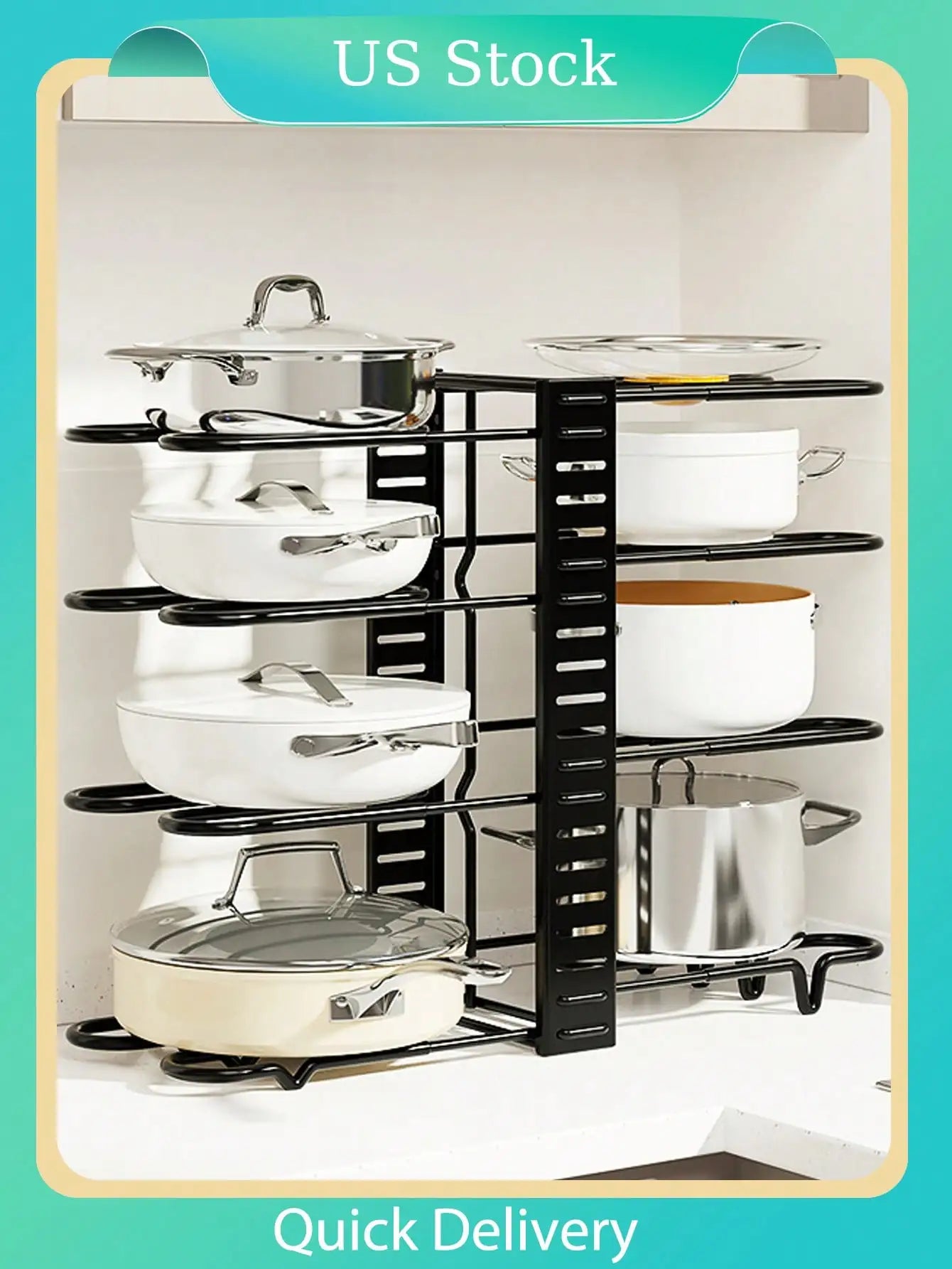 Kade 8-Tier Pot and Lid Rack