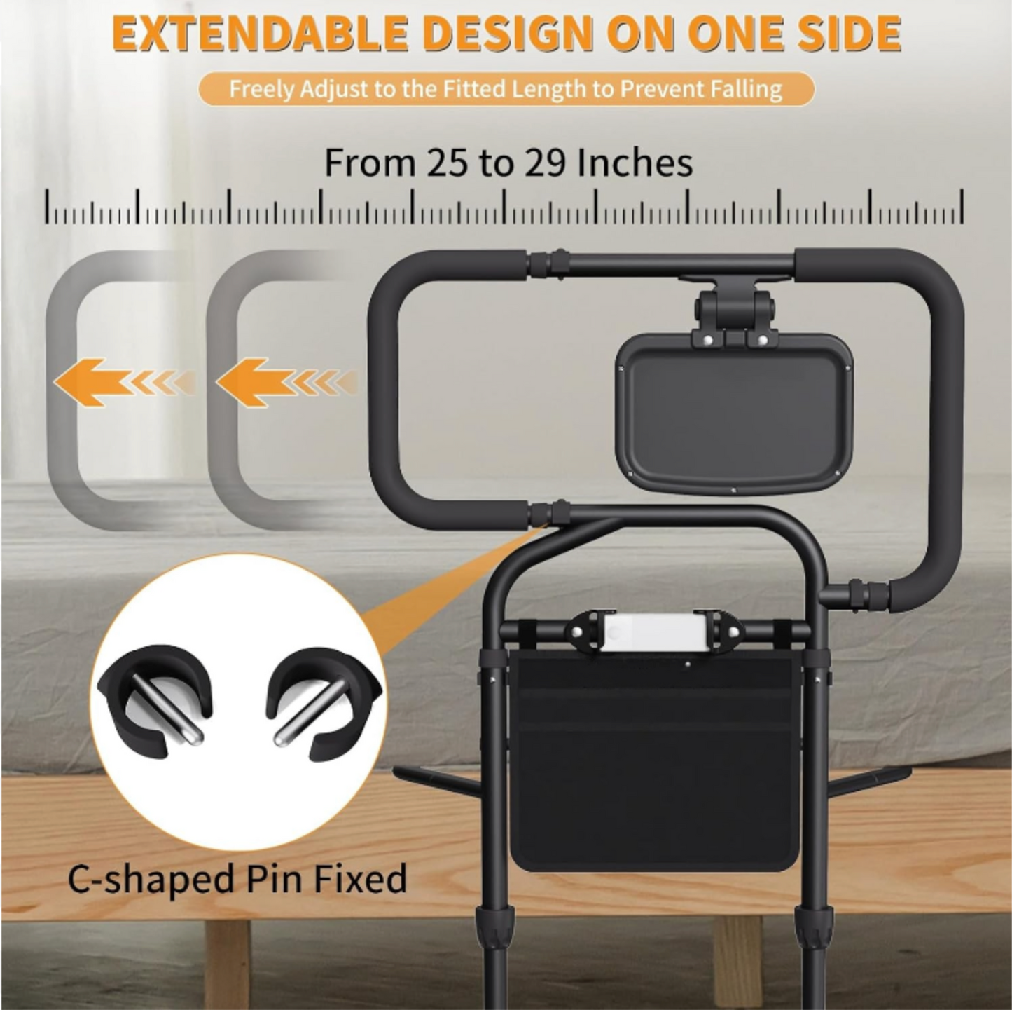 Senior Safety Bed Rail (Extendable Handle)