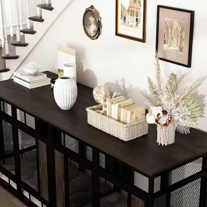 71" Flynn Double Dog Crate Furniture For 2 Dogs