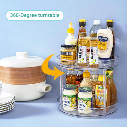 Greta 9-Inch Clear 2-Tier Lazy Susan