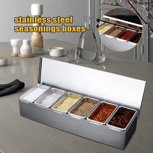 Odette Stainless 6-Grid Spice Box