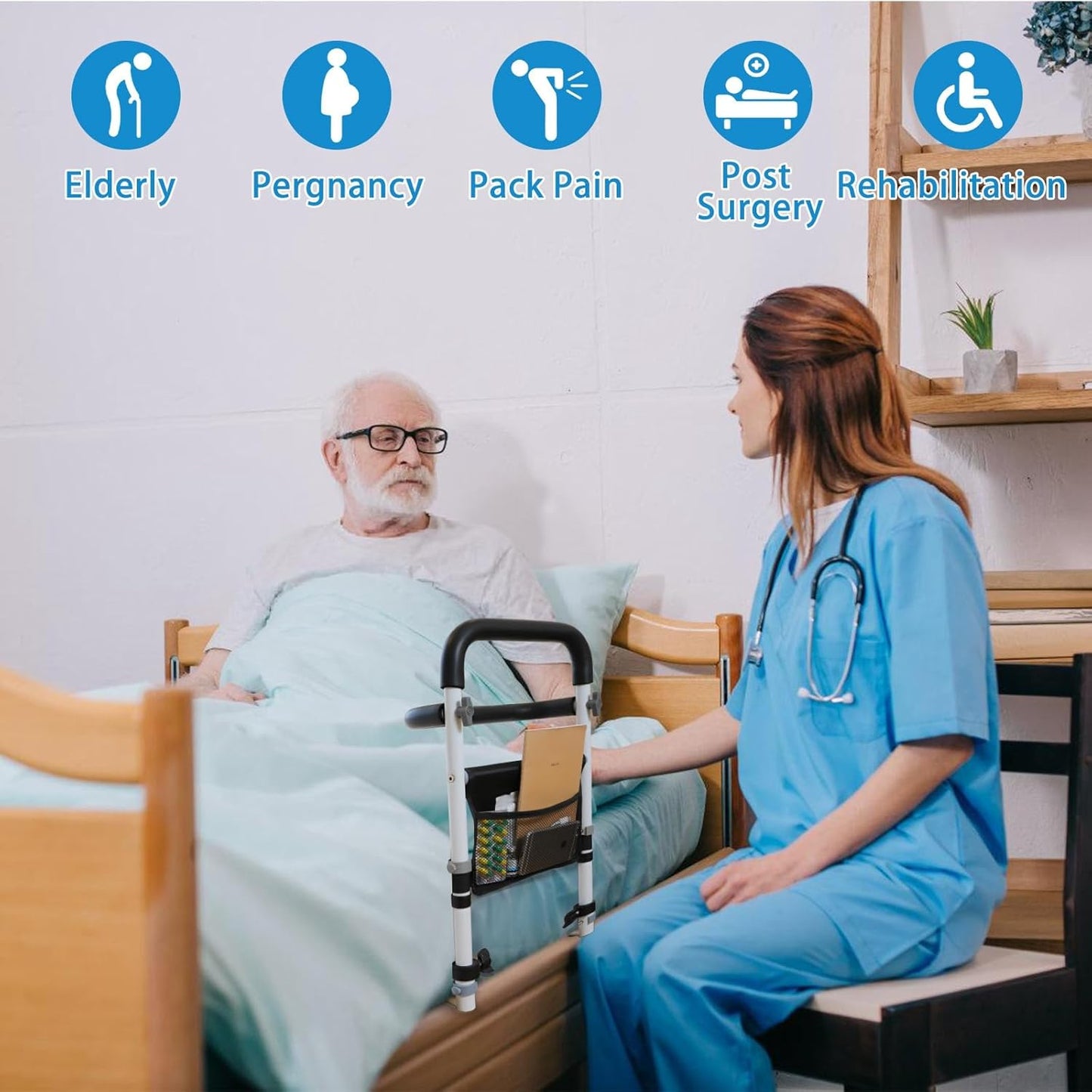 Senior Safety Bed Rail (Double Handle)