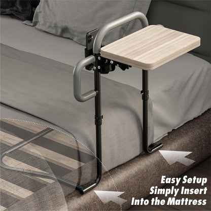 Senior Bed Assist Rail with Support Bar & Cup Holder