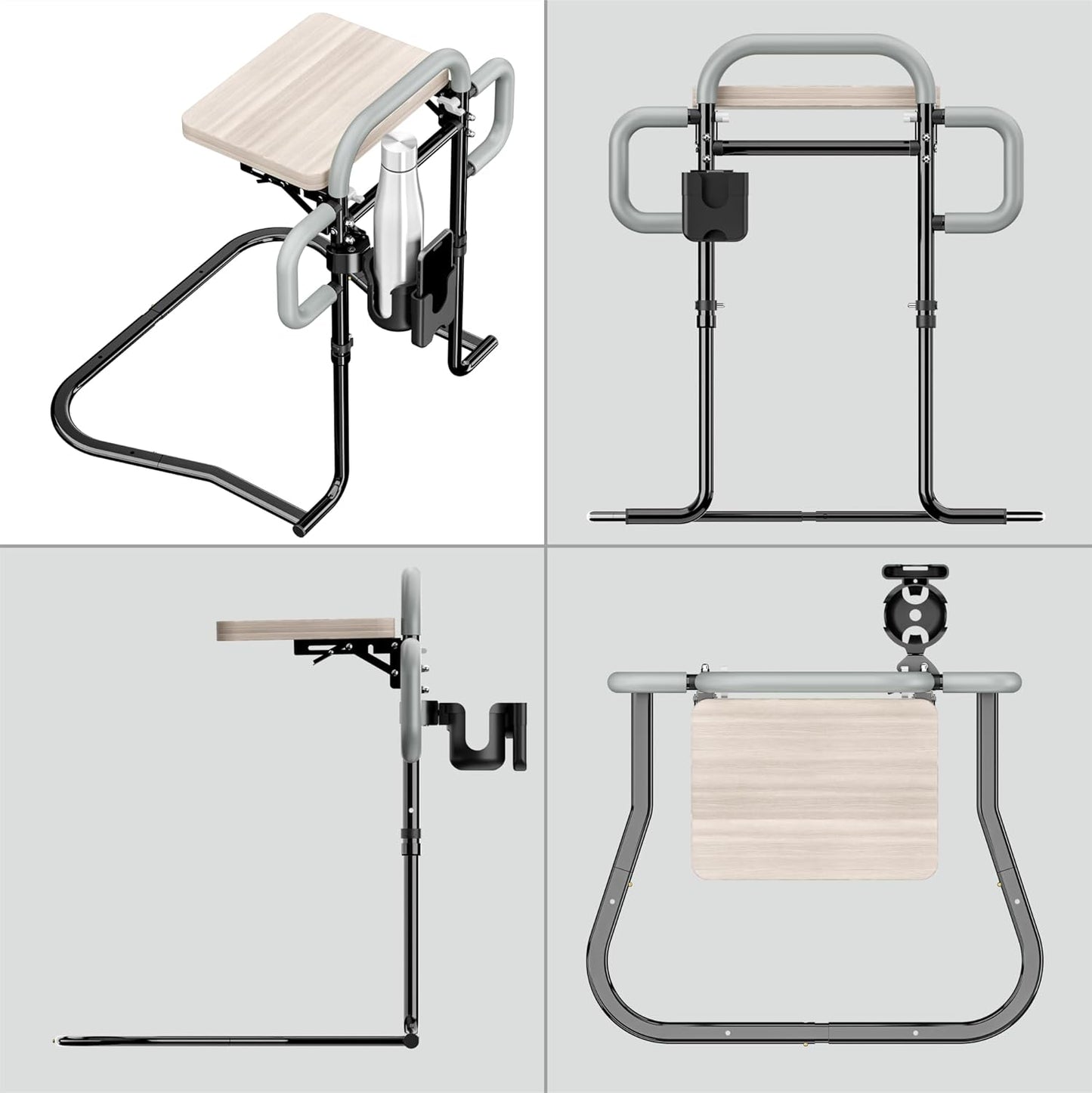 Senior Bed Assist Rail with Support Bar & Cup Holder