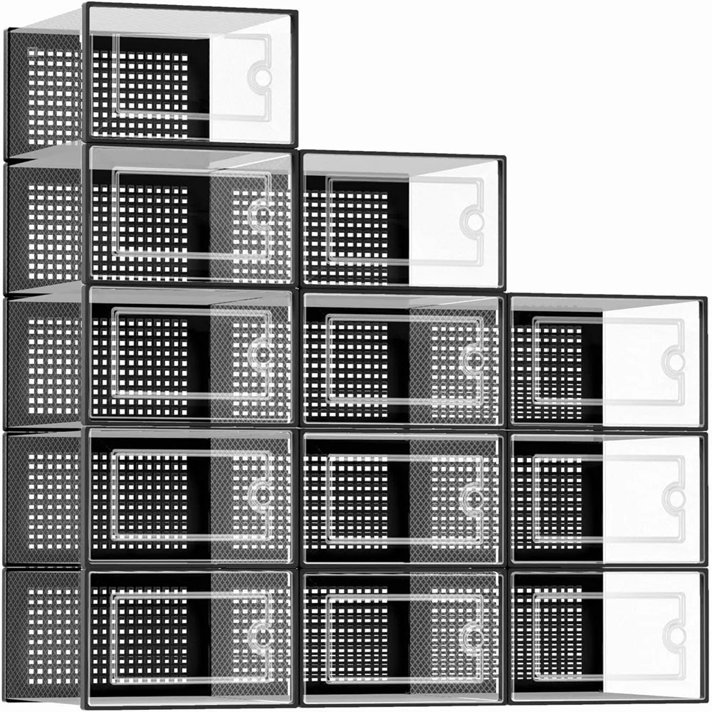 Tilly 12-Pack Clear Stackable Shoe Boxes