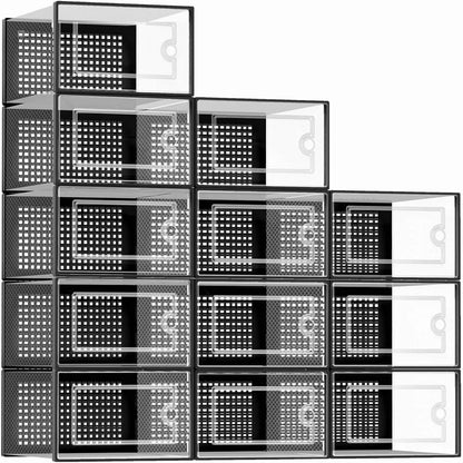 Tilly 12-Pack Clear Stackable Shoe Boxes