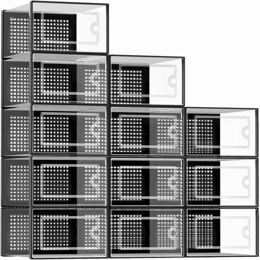 Tilly 12-Pack Clear Stackable Shoe Boxes