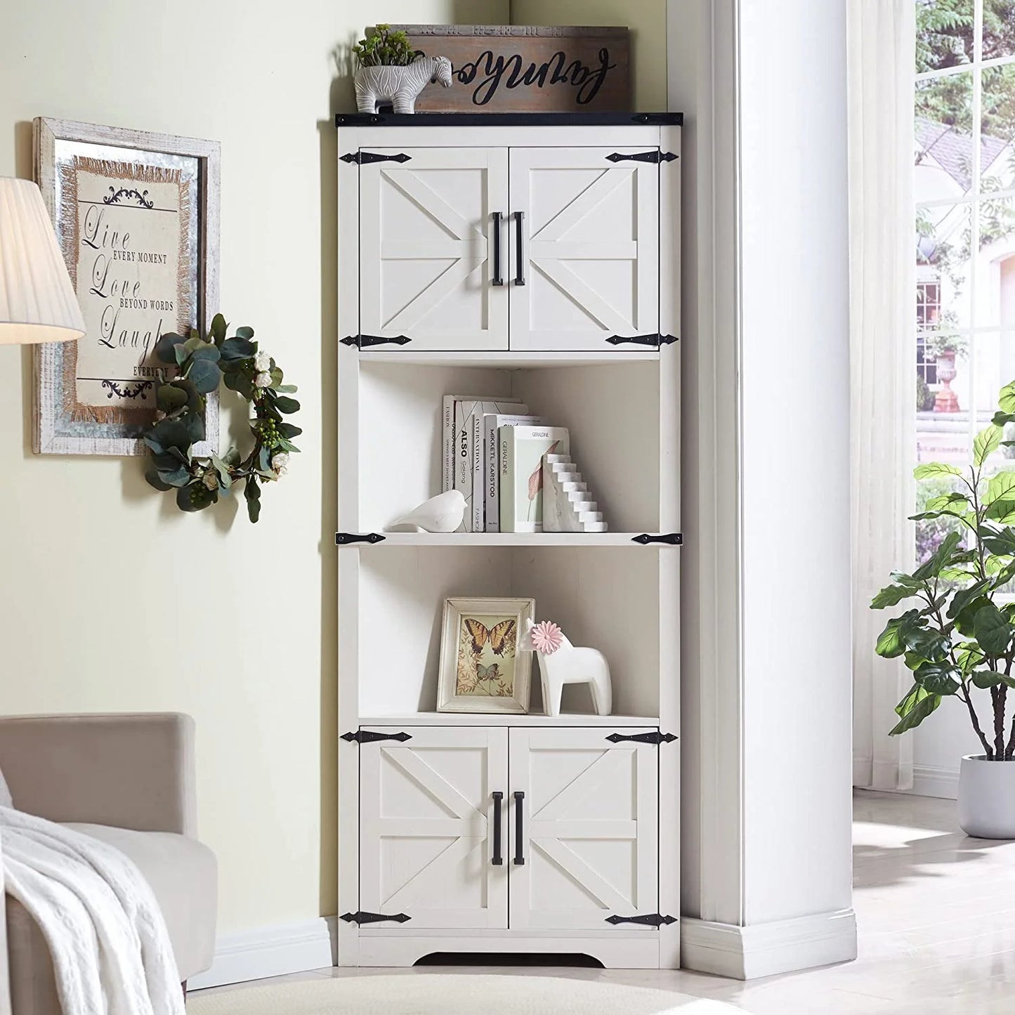 Ponce Tall Corner Kitchen Pantry Cabinet