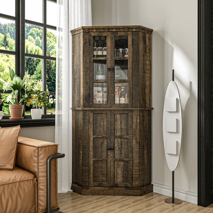 Faiza Tall Corner Kitchen Pantry Cabinet