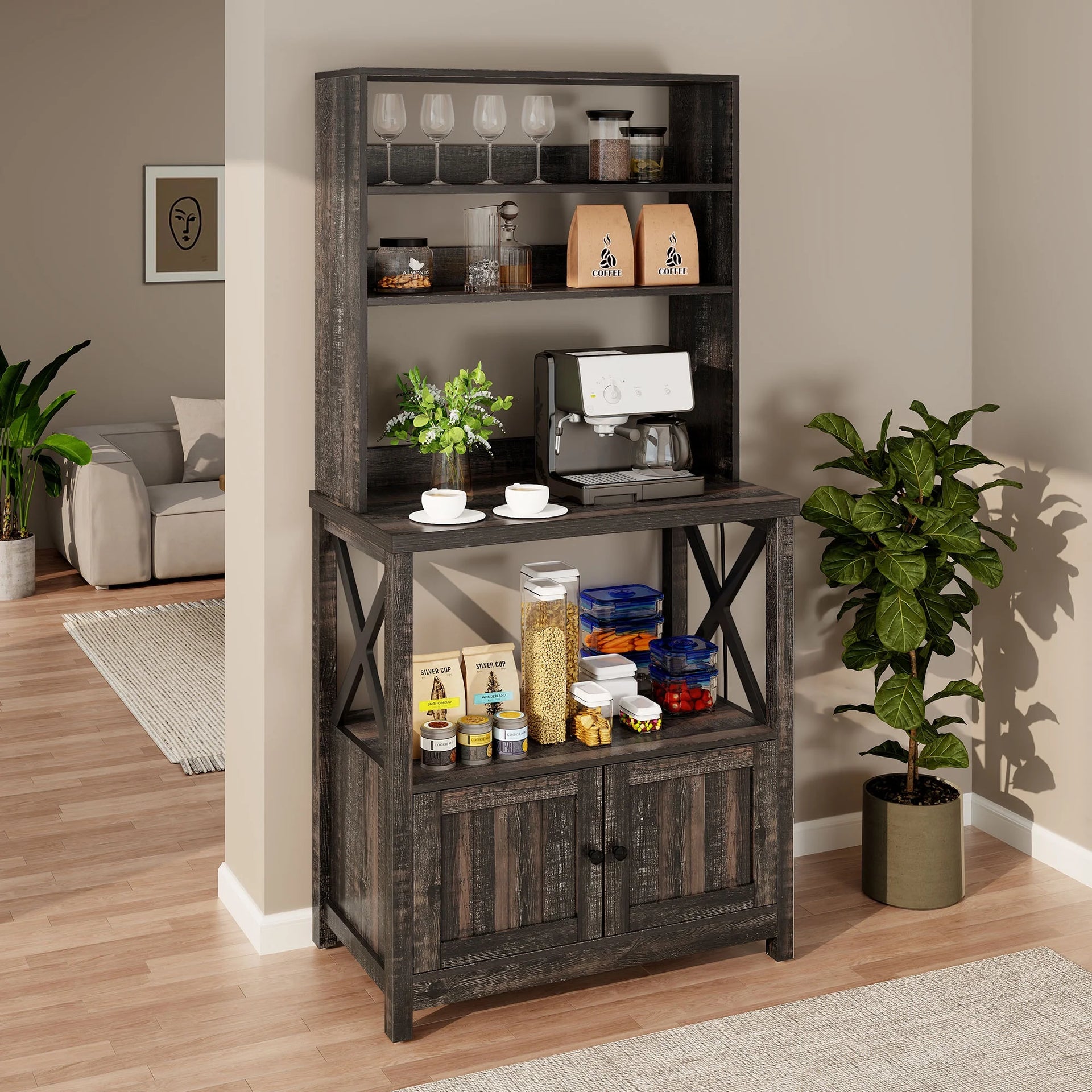 Sean Bakers Rack With Cabinet Canva Home
