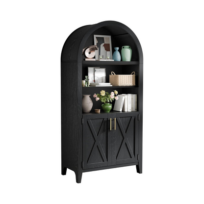 Mia Black Arched Storage Display Cabinet