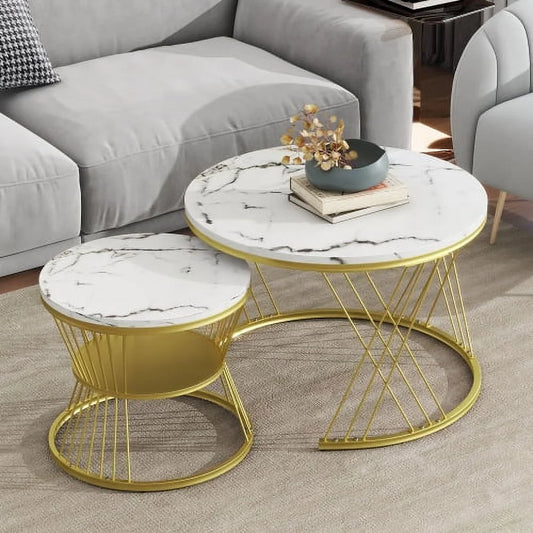 Irwin Round Marble Coffee Table